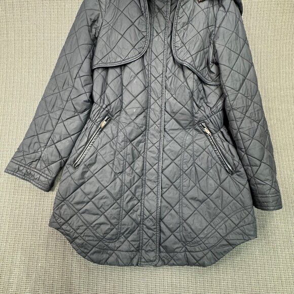 Steve Madden Womens Quilted Jacket M Black Nylon Polyester - Picture 8 of 11